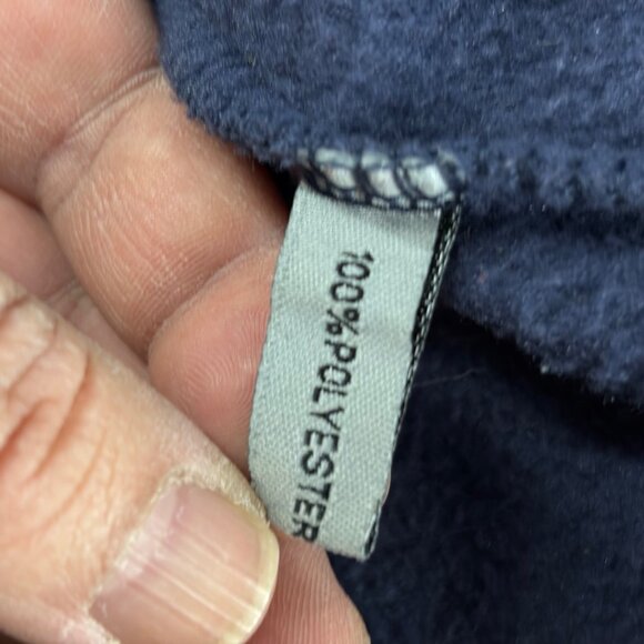 Blessed Navy Blue Hoodie With White Heart Elbow Patches & Kangaroo Pocket Polyes - Picture 5 of 8